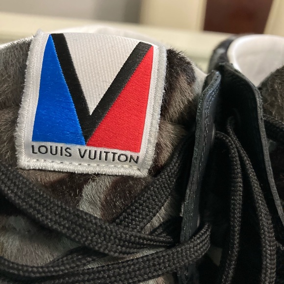 Louis Vuitton LV6 Men's 6 Camo X Black Leather Spitfire High Top Sneaker - Picture 10 of 13